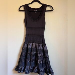 Black bebe tiered skirt dress